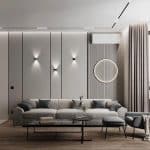 Desainer interior profesional sedang menata ruang tamu elegan di Bandung